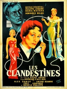TELEPHONE Nicole Courcel Dominique Wilms Maria MaubanLES CLANDESTINES 1954 60x80 - Picture 1 of 1