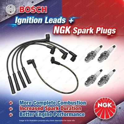 4 x NGK Spark Plugs + Bosch Ignition Leads Kit for Seat Cordoba AEE ABS ADZ - image 1 of 2