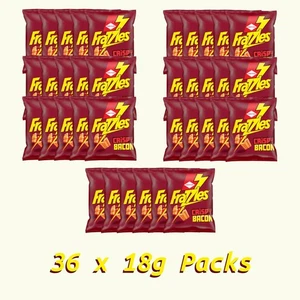 Smiths Frazzles 36 Packs Crispy Bacon Flavour Corn Snack Crisps 18g - Picture 1 of 7