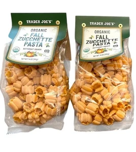 Lot 2 Trader Joe's Organic Zucchette Pasta Butternut Squash Fall Autumn BB 8/27 - Picture 1 of 4