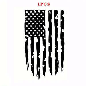 1 PCS Distressed Flag, 20 Inches Tailgate Vinyl Decal Compatible With Most Black - Picture 1 of 6