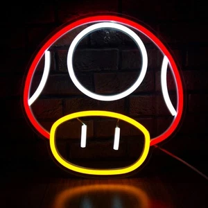 Game LED Neon Light Sign for Game Room Decor Super Mushroom NPC Wall Decor fo... - Picture 1 of 7