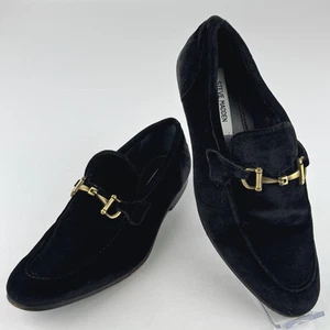 Steve Madden Delrayy Men’s Size 10 Black Velvet Slip On Loafers - Picture 1 of 17