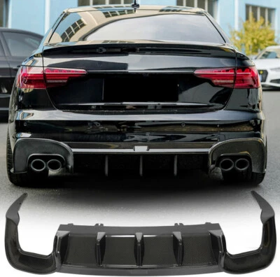 For Audi A4 Sline /S4 B9.5 2020-23 DRY CARBON Rear Bumper Diffuser Lips BODYKIT - Image 1 of 4
