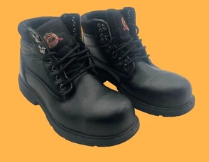 BRAHMA Mens Black 6-InchSteel Toe Work Boots Size 8W - Picture 1 of 10