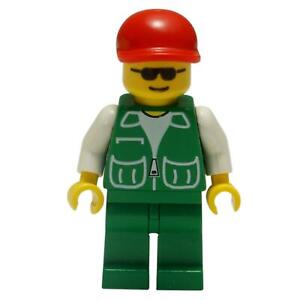 1 LEGO Minifigure Jacket Green - Green Legs, Red Cap, Black Sunglasses