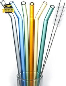 GLASS Straws for 40 Oz, 30 Oz Cup Tumbler, Compatible with Stanley 40Oz 30Oz Tum - Picture 1 of 7