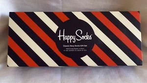 Happy Socks - 4 Pack Classic Navy Socks Gift Set - New In Box - Adult Crew Socks - Picture 1 of 10
