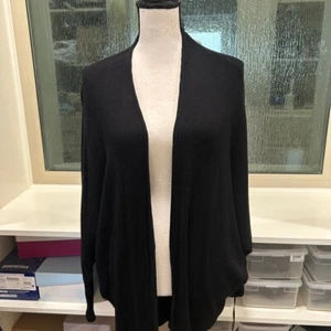 NWT Lauren Moshi Irina Hippie Peace Love Cardigan Size O/S Black Graphic Patches - Picture 1 of 7