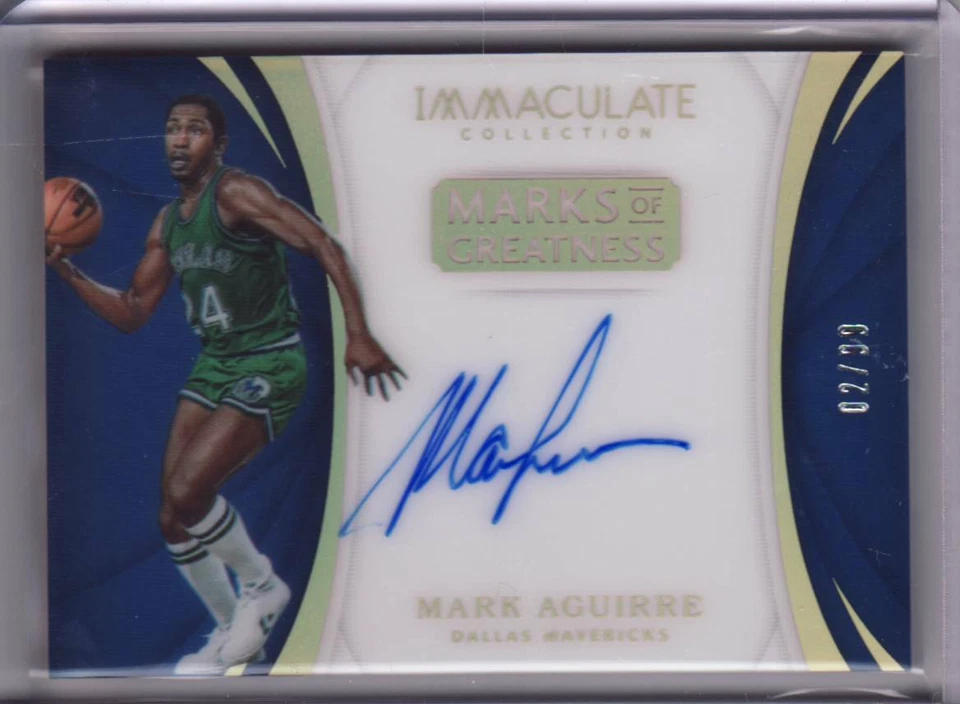 2017-18 Immaculate Mark Aguirre Mavericks Acetate Auto 2/99 - Image 1 of 1
