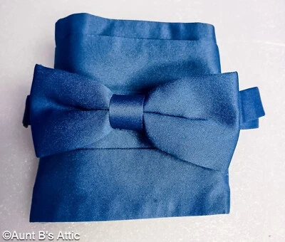 Vintage 80's Adult Tie & Cummerbund Set Assorted Solid Colors One Size Adjust - Image 1 of 4