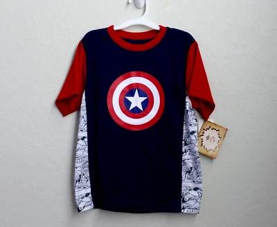 Marvel Comics Captain America Shield Boys' Short Sleeve T-Shirt Size S NWT - Image 1 of 4