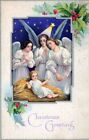 Christmas - Angels At Manger Christmas Greeting Postcard - 1926