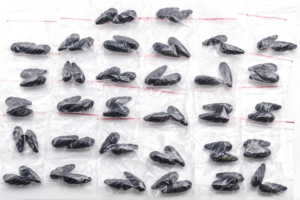 32 pares de pedras soltas esculpidas em ônix preto lágrima de pera com furo de broca 27,0x10,5 mm - Imagem 1 de 3