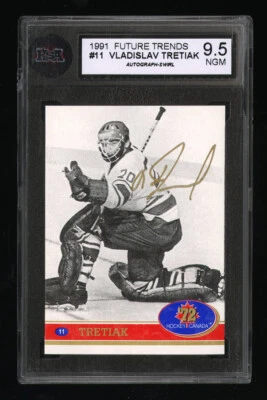 1991 FUTURE TRENDS '72 CANADA #11 VLADISLAV TRETIAK GOLD SWIRL AUTOGRAPH KSA 9.5 - Image 1 of 2