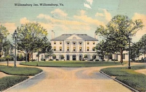 Postal VA: Williamsburg Inn, Williamsburg, Virginia, Linen Posted 1942 Soldier - Imagen 1 de 2
