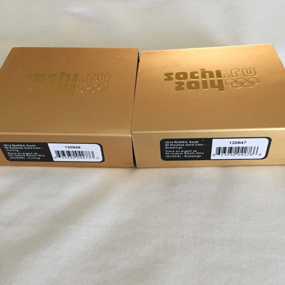 DOS 1/4 oz. Monedas de oro puro - Curling and Bobsleigh: Sochi 2014 Juegos Olímpicos de Invierno Foto 1 de 4