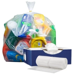 Plasticplace 20-30 Gallon Trash Bags - Clear, Case of 100 Garbage Bags - Picture 1 of 4