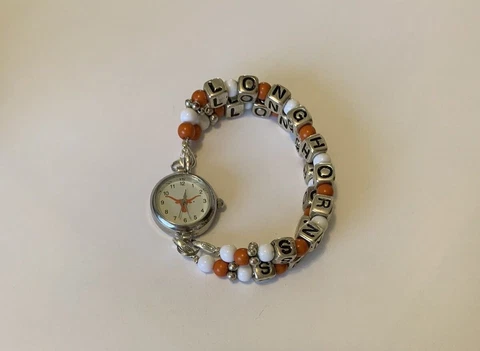 Texas Longhorns College Watch Bracelet Souvenir Stainless Steel Quartz Japan Cover