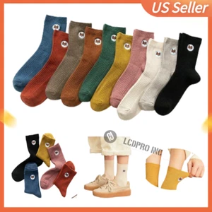 Ankle Socks High Cartoon Cotton Dog Embroidered Tube Breathable Crew Sock Women - Picture 1 of 22