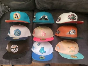 Lot Of 9 New Era 5950 59fifty BASEBALL Hats Fitted Size 7 5/8 NWT MLB & MiLB - Picture 1 of 6