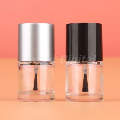 1/5Pcs Portable Clear Glass 10ML Empty Nail Polish Bottle Container With Brush - Image 1 of 4