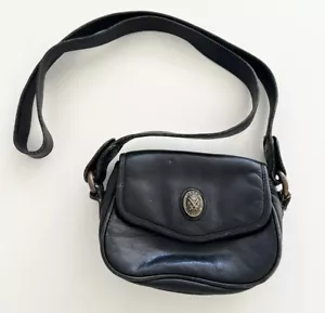 Vintage Y2K 90s DKNY Leather Purse Gold Embellishment Very Good Condition - Picture 1 of 11