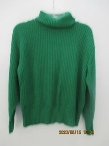 Suéter de Colección Para Mujer Estados Unidos Pequeño Algodón Cuello Alto Verde Nuevo con Etiqueta - Imagen 1 de 4