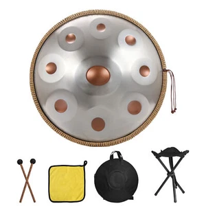 Hand Pan Drum 22 inch 9 Notes D Minor Steel Hand Drum with Soft Hand Pan Bag NEW - Picture 1 of 7