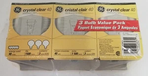 THREE GE 40-WATT CLEAR 525 LUMENS MEDIUM BASE DECORATIVE G25 LIGHT BULBS - Picture 1 of 6