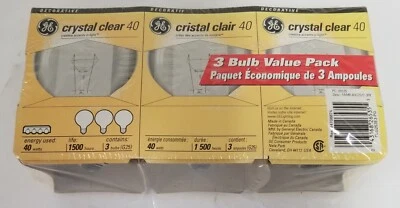 THREE GE 40-WATT CLEAR 525 LUMENS MEDIUM BASE DECORATIVE G25 LIGHT BULBS - Image 1 of 4