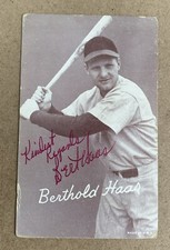 1947-66 Exhibits W461 Bert Haas AUTOGRAPHED Card - Died 1999 Phillies Reds