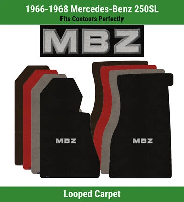 Alfombrillas delanteras Lloyd Classic Loop para Mercedes-Benz 250SL '66-68 con apliques MBZ Foto 1 de 4