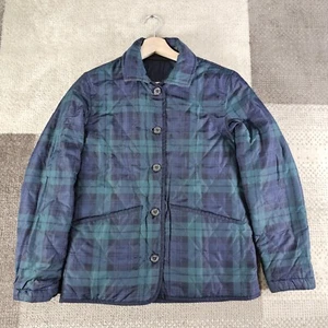 Polo Ralph Lauren Boys Size L Quilted Jacket Reversible Tartan Blue Green - Picture 1 of 9