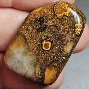 Boulder Opal Rub Blue Matrix Koroit Lapidary 38.3 Cts Boulder Opal With Quartz - Imagen 1 de 18