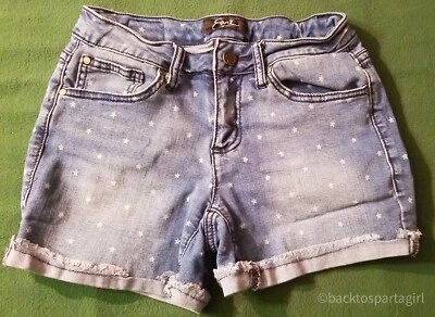 EARL Jean Booty Shorts Daisy Dukes Blue Jean Denim STARS Ladies size 2 - Image 1 of 4