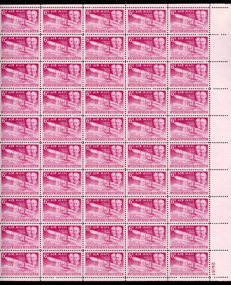 United States 1949 Wright Brothers Issue Sc# C45 Complete Sheet Mint XF OG NH - Image 1 of 1