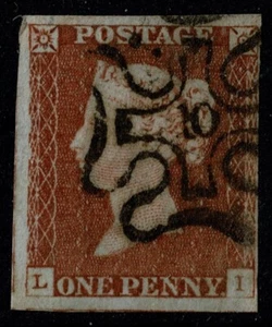1841 1d Red Pl 32 LI Near 4m Superb London No 10 in Maltese Cross VFU Cat. £320 - Picture 1 of 1
