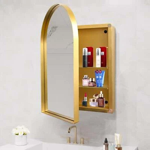 Recessed Medicine Cabinet Bathroom Cabinet with Mirror and Adjustable Shelves - Picture 1 of 10