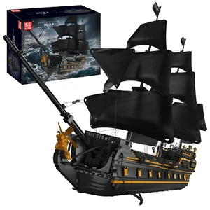 Mould King 13186 Black Pearl Pirate Ship Boat Clamp Building Block Kit Toy MOC - Picture 1 of 9