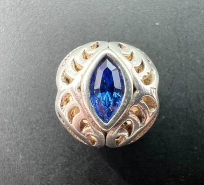 CHAMILIA PLATA ESTERLINA 925 AZUL SWAROVSKI CRISTAL ENCANTO ABALORIO Foto 1 de 3