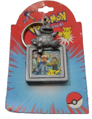 Vintage 1999 Pokémon SQUIRTLE Metal FRAME Keychain Nintendo Starline NOC NOS - Image 1 of 4