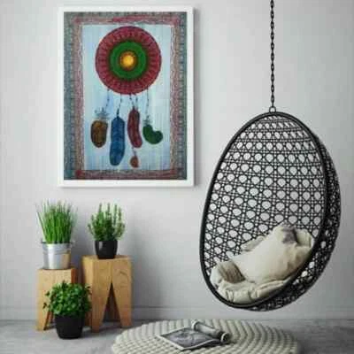 Póster colgante de pared indio decoración bohemia multi atrapasueños pincel arte tapiz Foto 1 de 2