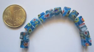 Perlas cubo cristal milflores 6 mm X 13 UNIDADES gama azul turquesa abalorios - Foto 1 di 4