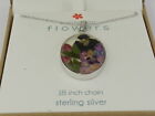 Everlasting Oval Dried Flower Medal Pendant with 18