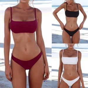 Women Bandeau Bandage Bikini Set Push-Up Brazilian Swimwear Beachwear Swimsuit - Picture 1 of 12