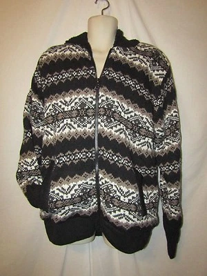 mens buffalo bitton lined hooded sweater jacket M nwt $139 ski pattern - Image 1 of 4