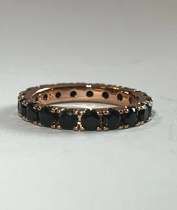 PANDORA BLACK SPARKLING ROW ETERNITY RING, STERLING SILVER S925ALE, WITH POUCH - Picture 1 of 7