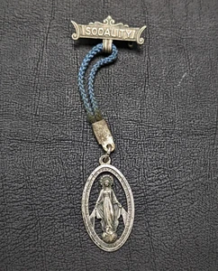 Vintage Italy 1830 Miraculous Virgin Mary Religious Pendant With Sodality Pin - Picture 1 of 4