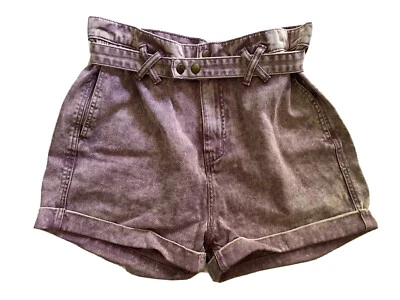 BDG Pantalones Cortos Bolsa de Papel Cintura Urban Outfitters Cora Rosa Ácido Lavado 28 Foto 1 de 4